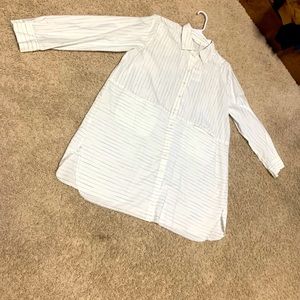 Zara distressed striped button up
